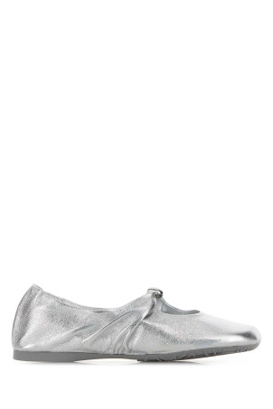 Silver leather Pebble Soft ballerinas Silver LOEWE PAULA'S IBIZA (LLPF466X01)