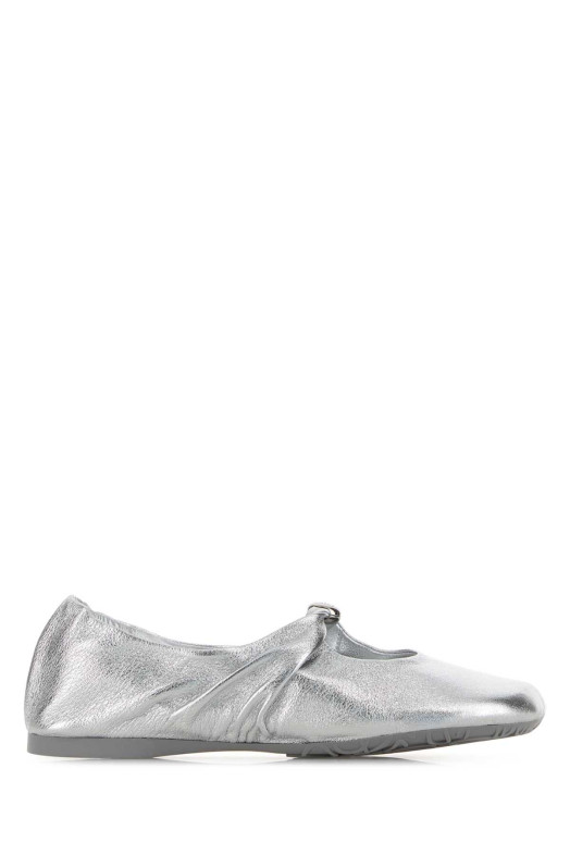 Silver leather Pebble Soft ballerinas Silver LOEWE PAULA'S IBIZA (LLPF466X01)