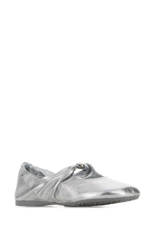 Silver leather Pebble Soft ballerinas Silver LOEWE PAULA'S IBIZA (LLPF466X01)