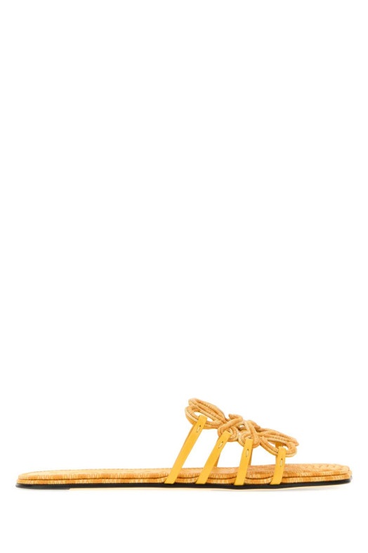 Pastel orange canvas Paula s Ibiza Petal Anagram slippers LOEWE PAULA'S IBIZA (LPEA465X11)
