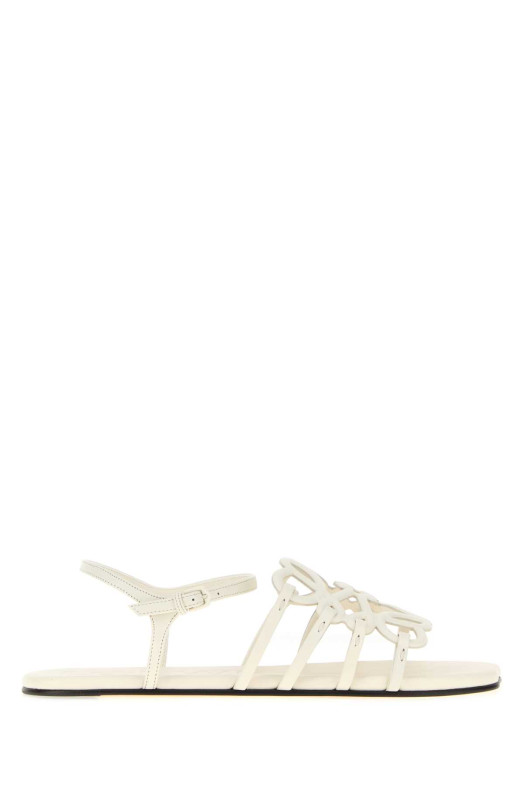 Белые кожаные сандалии Paula’s Ibiza Petal Anagram, белого цвета, LOEWE PAULA’S IBIZA (LPEA465X14) LOEWE PAULA'S IBIZA