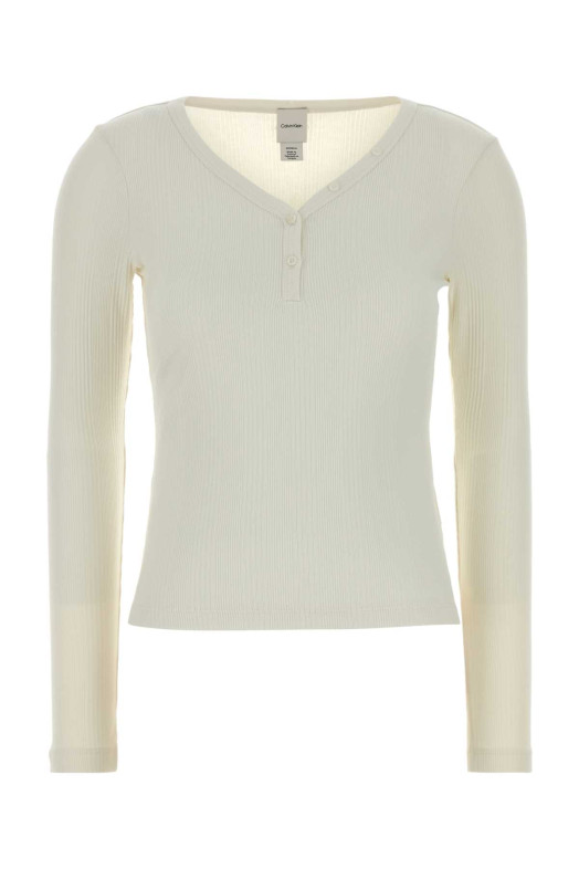 Ivory stretch cotton t-shirt CALVIN KLEIN (LV044F212G)