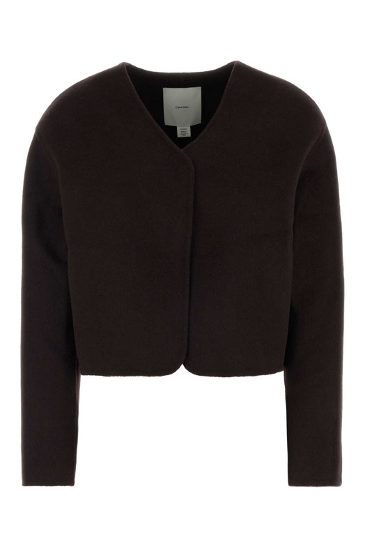 Dark brown wool blend blazer CALVIN KLEIN (LV044G508G)