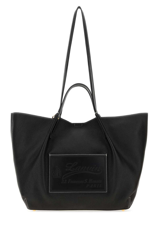 Black leather shopping bag LANVIN (LWBGTTMMGRCAA26)
