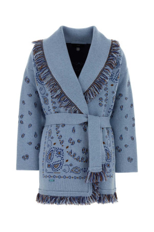 Embroidered wool blend Bandana cardigan Multicolor ALANUI (LWHB064E26KNI0024284)