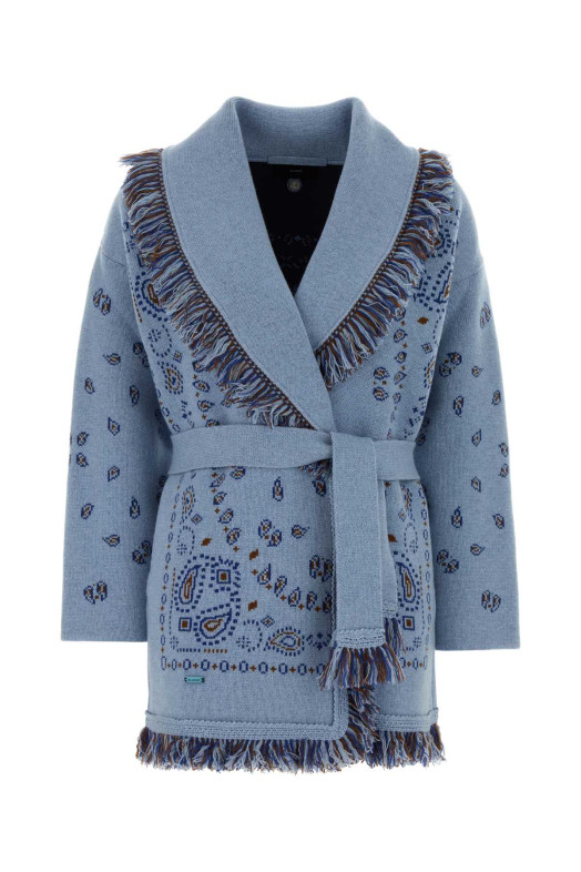 Embroidered wool blend Bandana cardigan Multicolor ALANUI (LWHB064E26KNI0024284)