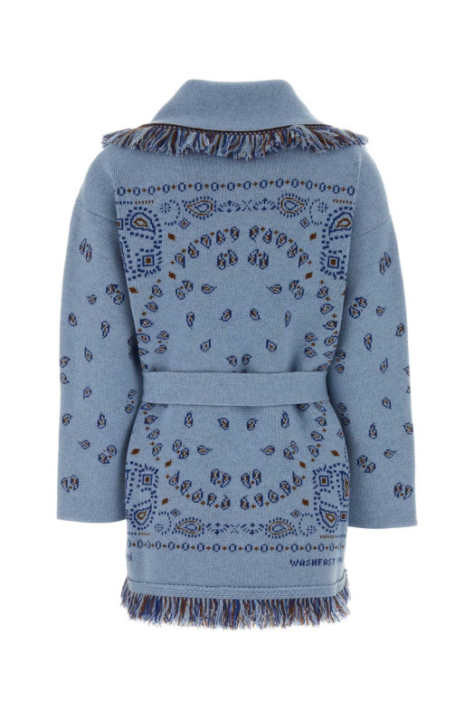 Embroidered wool blend Bandana cardigan Multicolor ALANUI (LWHB064E26KNI0024284)