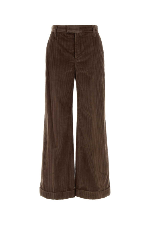 Brown corduroy wide-leg pant BRUNELLO CUCINELLI (MA180P8492)