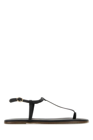 Black leather Mariana thong sandals Brown TKEES (MARIANA)