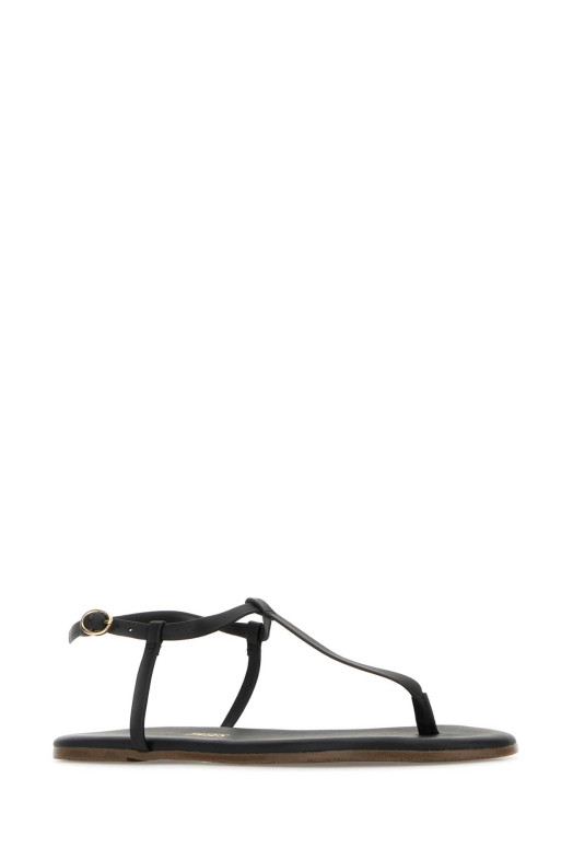 Black leather Mariana thong sandals Brown TKEES (MARIANA)