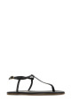 Black leather Mariana thong sandals Brown TKEES (MARIANA)