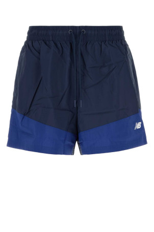 Navy blue nylon bermuda shorts NEW BALANCE (MB6176MRNNY)