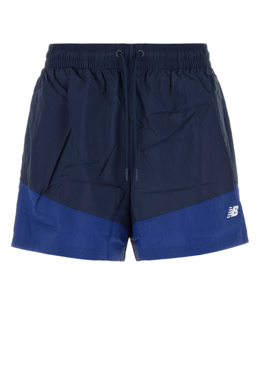 Navy blue nylon bermuda shorts NEW BALANCE (MB6176MRNNY)