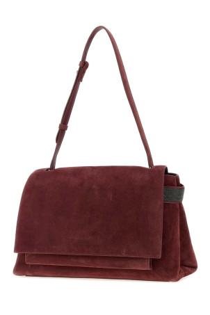Бургундская замшевая сумка для покупок BRUNELLO CUCINELLI (MBDLB2816P)