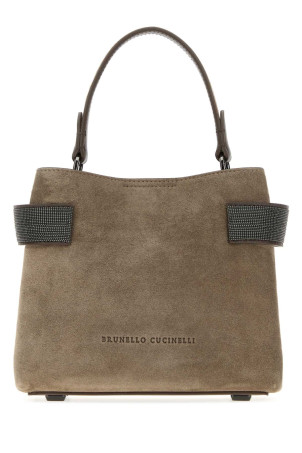 Сумка из замши цвета «грязь» BRUNELLO CUCINELLI (MBDLD2499P)