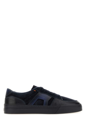 Blue leather and suede sport sneakers SANTONI (MBGT22221OCNTGEU)
