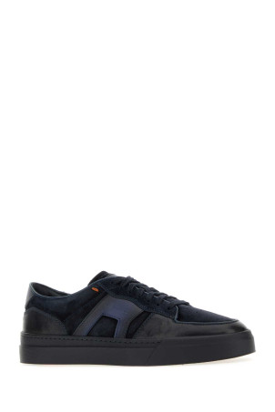Blue leather and suede sport sneakers SANTONI (MBGT22221OCNTGEU)