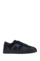 Синие спортивные кроссовки из кожи и замши SANTONI (MBGT22221OCNTGEU)