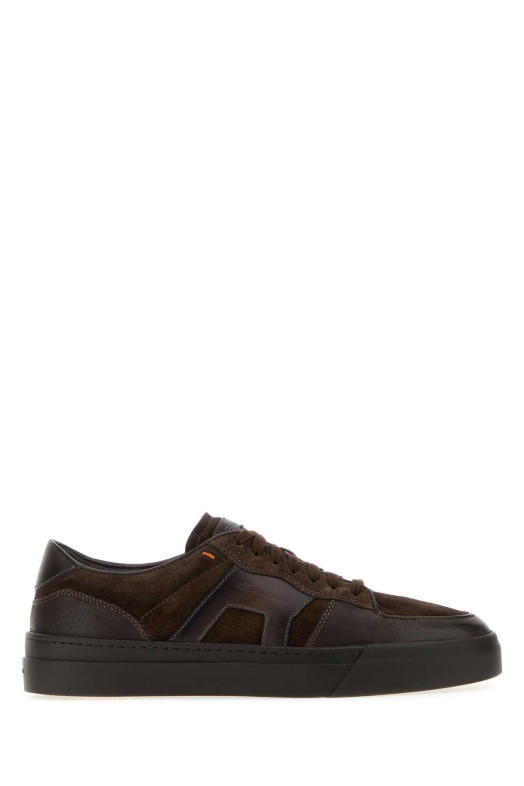 Кроссовки DBS-Sport из коричневой кожи и замши от SANTONI (MBGT22221SMOTGEU)