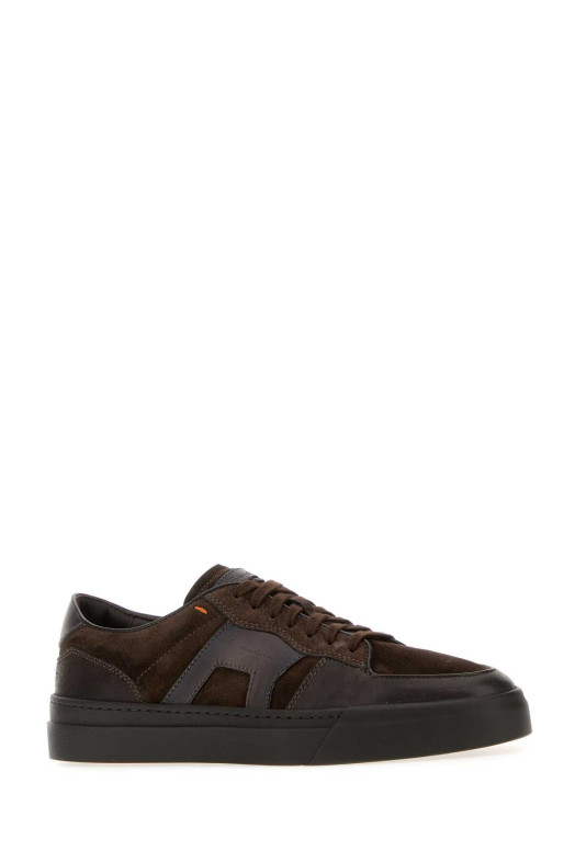 Кроссовки DBS-Sport из коричневой кожи и замши от SANTONI (MBGT22221SMOTGEU)