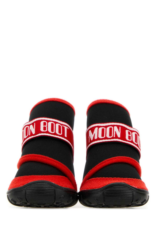 Двоколірні тканинні черевики для собак Poldo Dog Couture x Moonboot, червоні POLDO DOG COUTURE (MBSH0002)