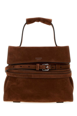 Brown suede regular Moschino Tie Me handbag MOSCHINO (MC4023PP1POF0)