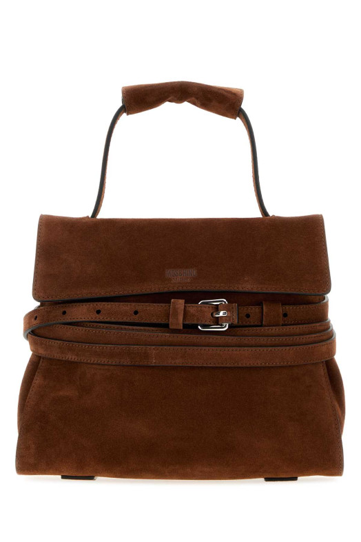 Brown suede regular Moschino Tie Me handbag MOSCHINO (MC4023PP1POF0)