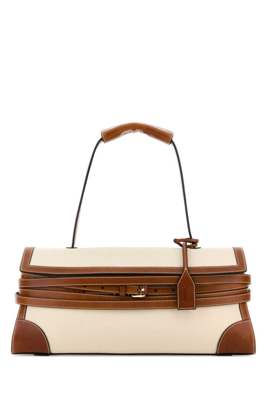 Sand canvas shoulder bag White MOSCHINO (MC4235PP0OOO9)