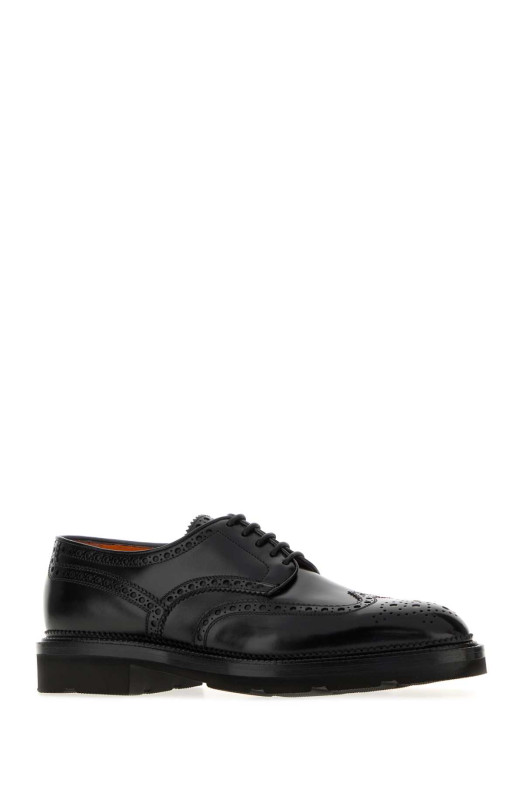 Black leather Emil lace-up shoes SANTONI (MCCO15761JL4GNTG)