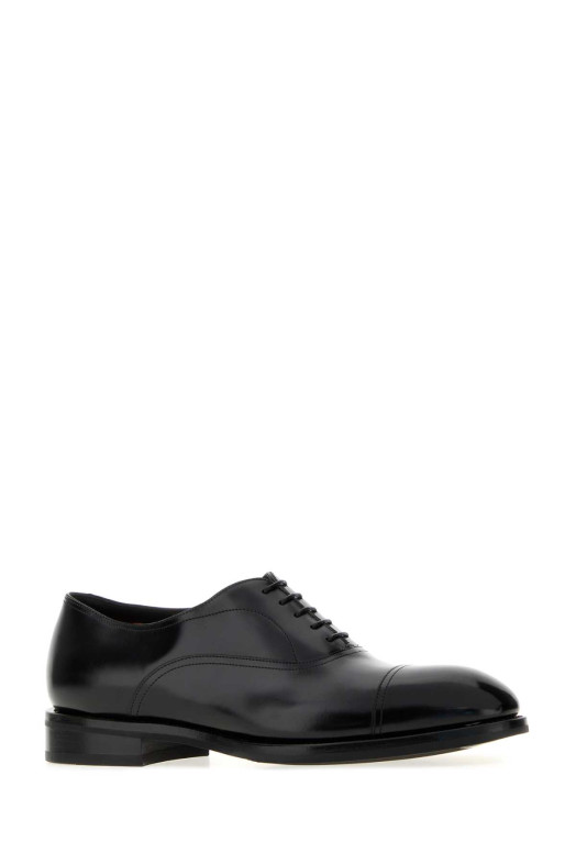 Black leather Laafe lace-up shoes SANTONI (MCJS18344PI5HNTG)