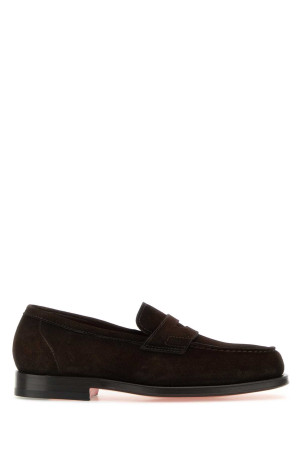 Dark brown suede Gunter loafers SANTONI (MCQU18143PD5SRVR)