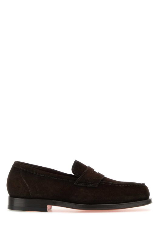 Dark brown suede Gunter loafers SANTONI (MCQU18143PD5SRVR)
