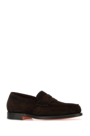 Dark brown suede Gunter loafers SANTONI (MCQU18143PD5SRVR)