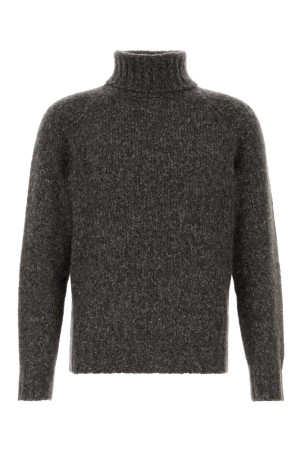 Melange dark grey cashmere blend sweater BRUNELLO CUCINELLI (MET302103)