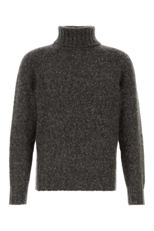 Melange dark grey cashmere blend sweater BRUNELLO CUCINELLI (MET302103)