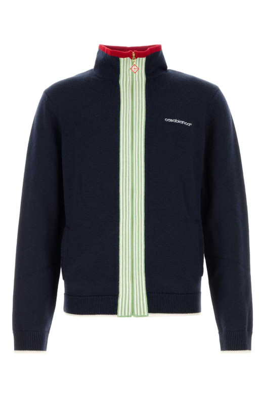 Navy blue wool cardigan Blue CASABLANCA (MPF26KW84501)