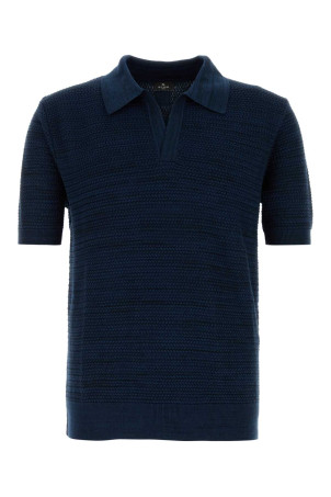 Navy blue cotton polo shirt ETRO (MRKE0005AU11J)