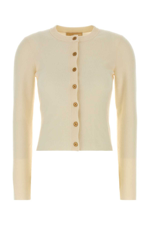 Cream stretch wool blend cardigan MICHAEL BY MICHAEL KORS (MT5617W4VR)