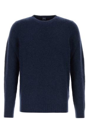Navy blue stretch wool blend sweater FEDELI (MU006406)
