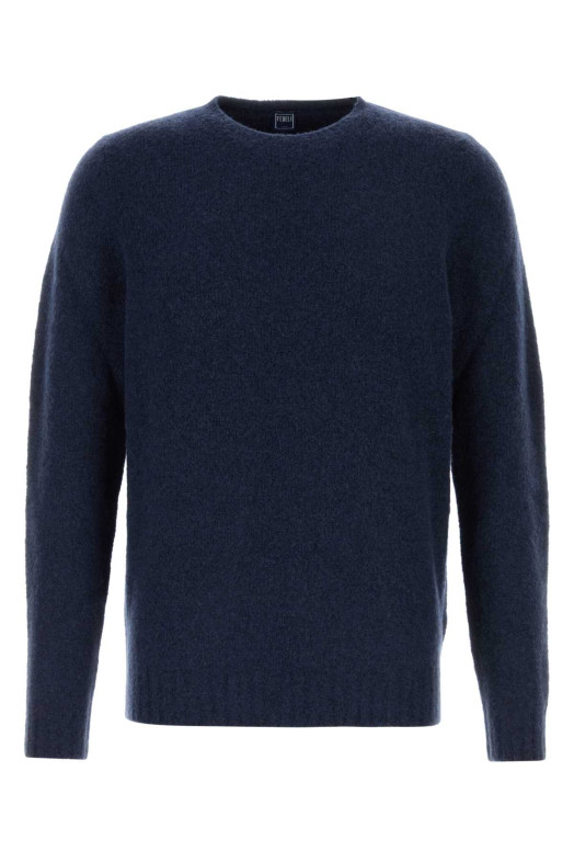 Navy blue stretch wool blend sweater FEDELI (MU006406)