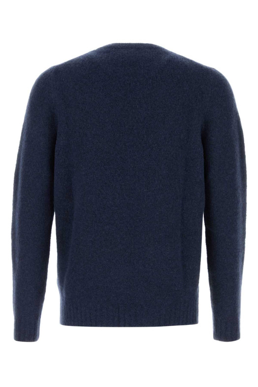 Navy blue stretch wool blend sweater FEDELI (MU006406)