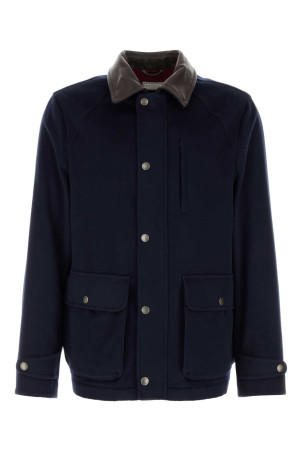 Navy blue wool jacket BRUNELLO CUCINELLI (MV4676382)