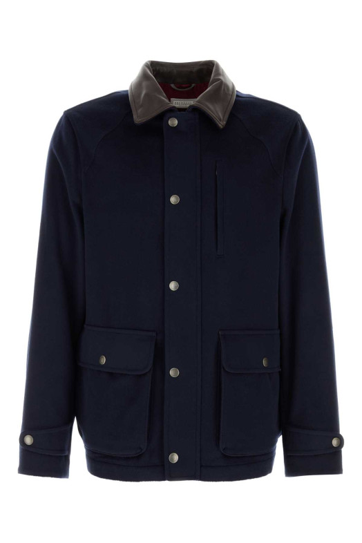 Navy blue wool jacket BRUNELLO CUCINELLI (MV4676382)