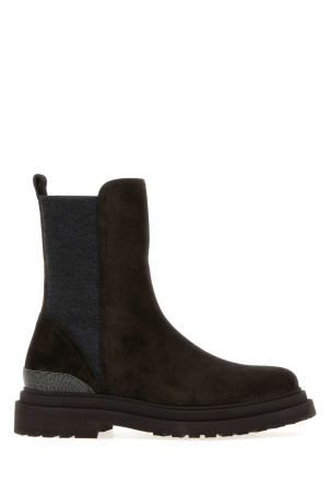 Dark brown suede boots BRUNELLO CUCINELLI (MZSFG3307)