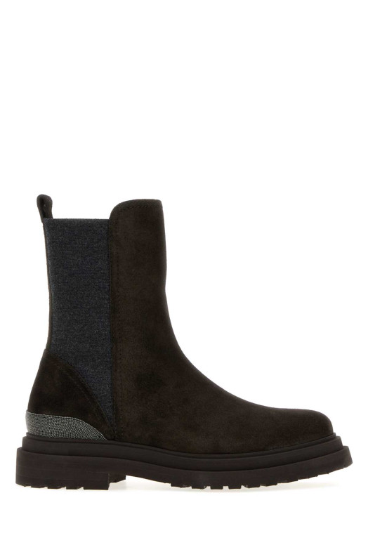 Dark brown suede boots BRUNELLO CUCINELLI (MZSFG3307)
