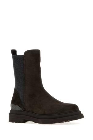 Dark brown suede boots BRUNELLO CUCINELLI (MZSFG3307)