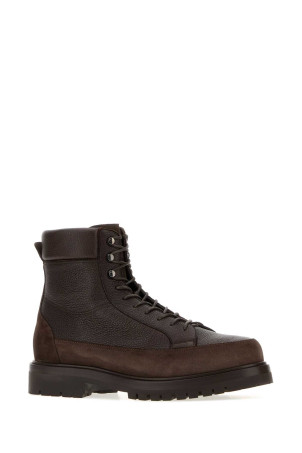 Brown leather and suede ankle boots BRUNELLO CUCINELLI (MZUNTSQ677)