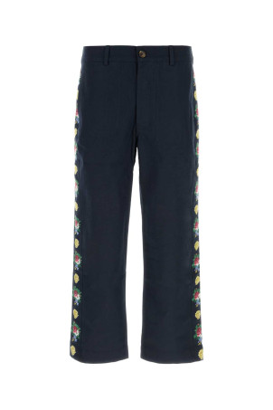 Navy blue cotton Pine pant Blue BAZISZT (PA16012)