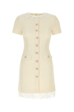 Ivory boucle mini dress Beige SELF PORTRAIT (PF26002SBC)