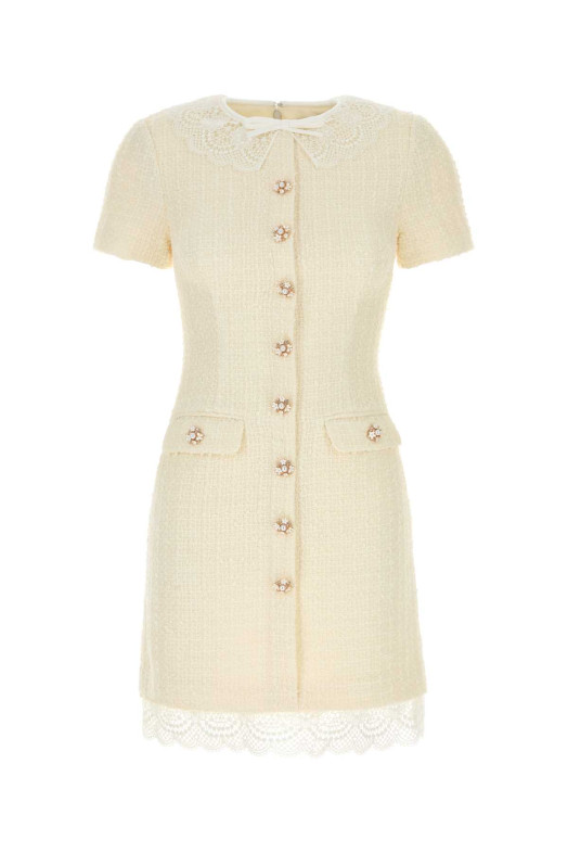 Ivory boucle mini dress Beige SELF PORTRAIT (PF26002SBC)